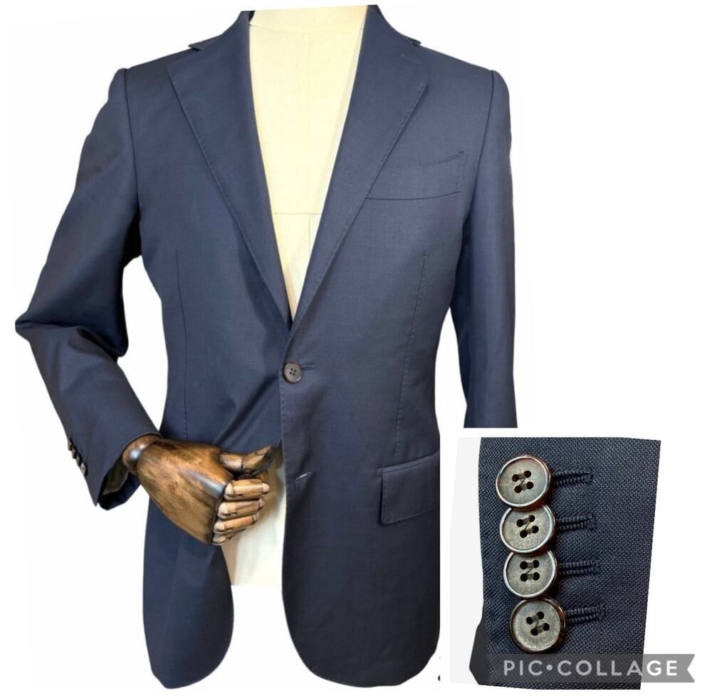 SuitSupply Lazio Blazer Men 38R US Navy Slim Super 110s Vitale Barberis Canonico